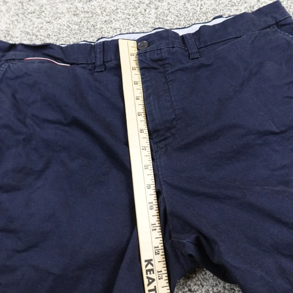Tommy Hilfiger Shorts Mens 38 Blue Flag Chino Bermuda Casual Preppy Stretch Golf